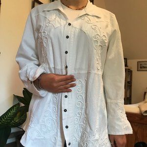 Button up Blouse with Embroidery